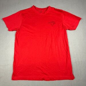MLB Toronto Blue Jays Mens T-Shirt Medium Red 100% Cotton Tonal Logo Short Slv